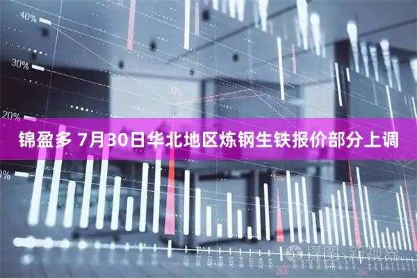 锦盈多 7月30日华北地区炼钢生铁报价部分上调